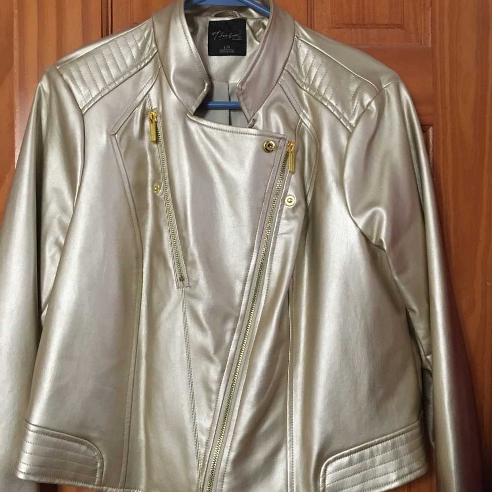 NWT Thalia Sodi light gold motorcycle jacket